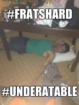 fratings hard under a table